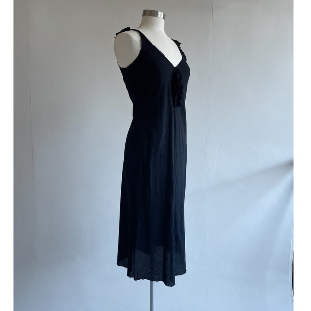 Vtg 90's BEAUTIFUL PEOPLE Black Slip Dress Sz Large Minimal Subversive Designer